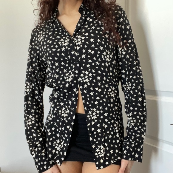 YSL Saint Laurent star print button up top - Picture 1 of 4